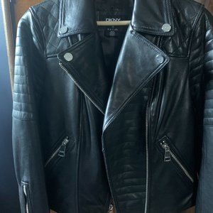NWT_DKNY GENUINE LEATHER QUILTED MOTO BIKER JACKET